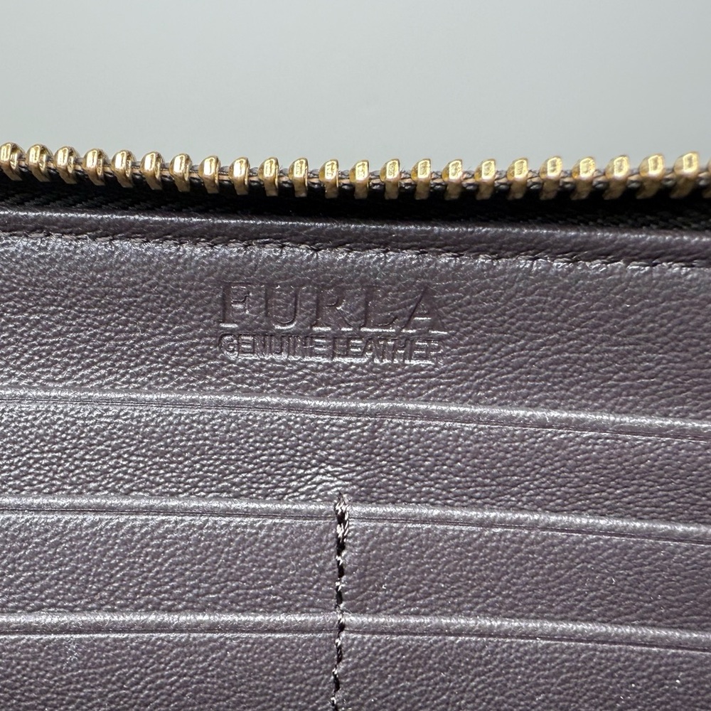 FURLA Snake Embossed Yellow Long Leather Wallet EUC - Picture 11 of 12